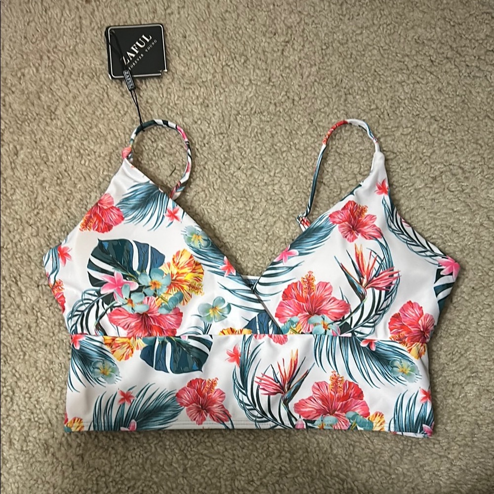 Floral print bikini top